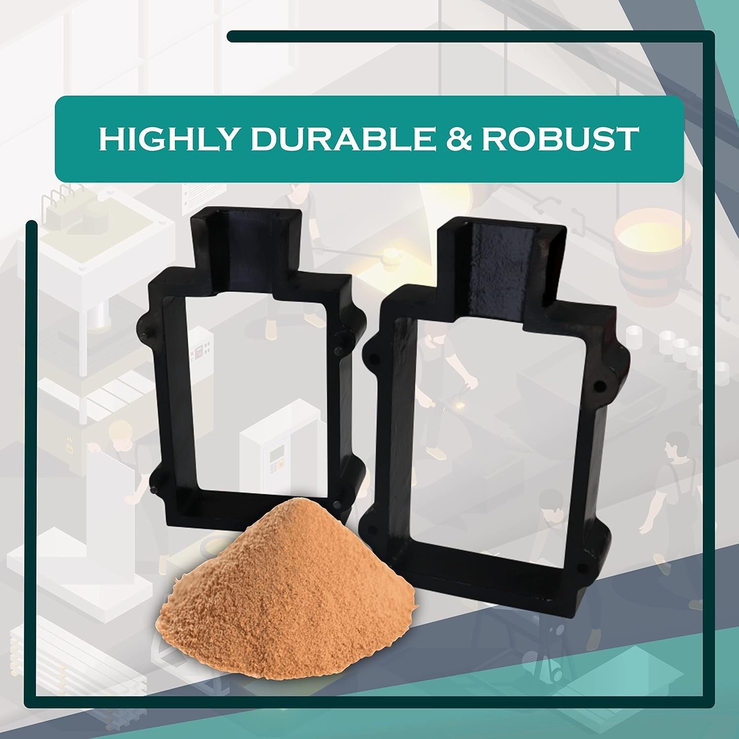 Durable 2-Part Cast Iron Flask Mold for Jewelry Casting - Precision Tool 4.5x3x2