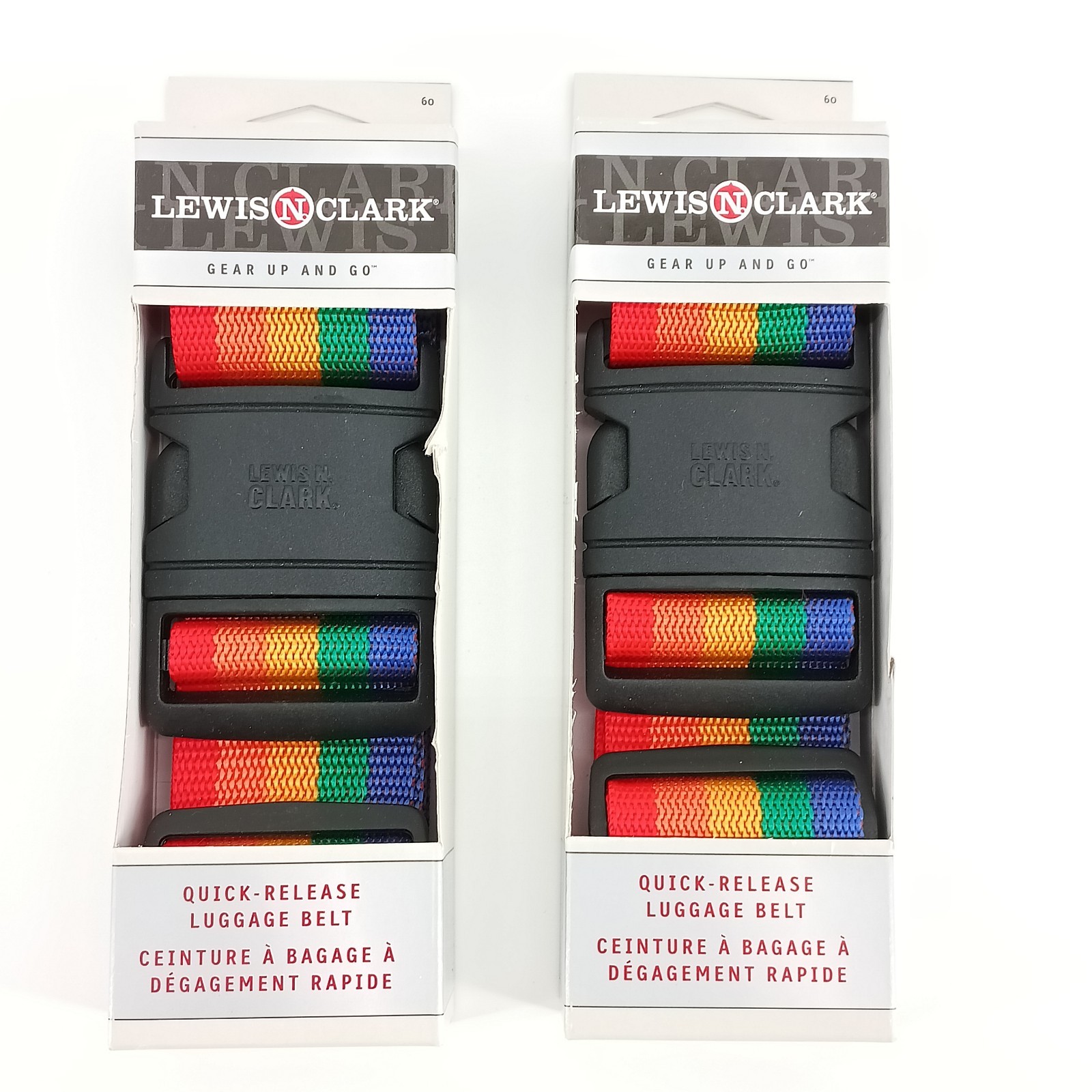 2 NEW Pride Rainbow Flag  Lewis N Clark TRAVEL BELT 2X81 WEBBED