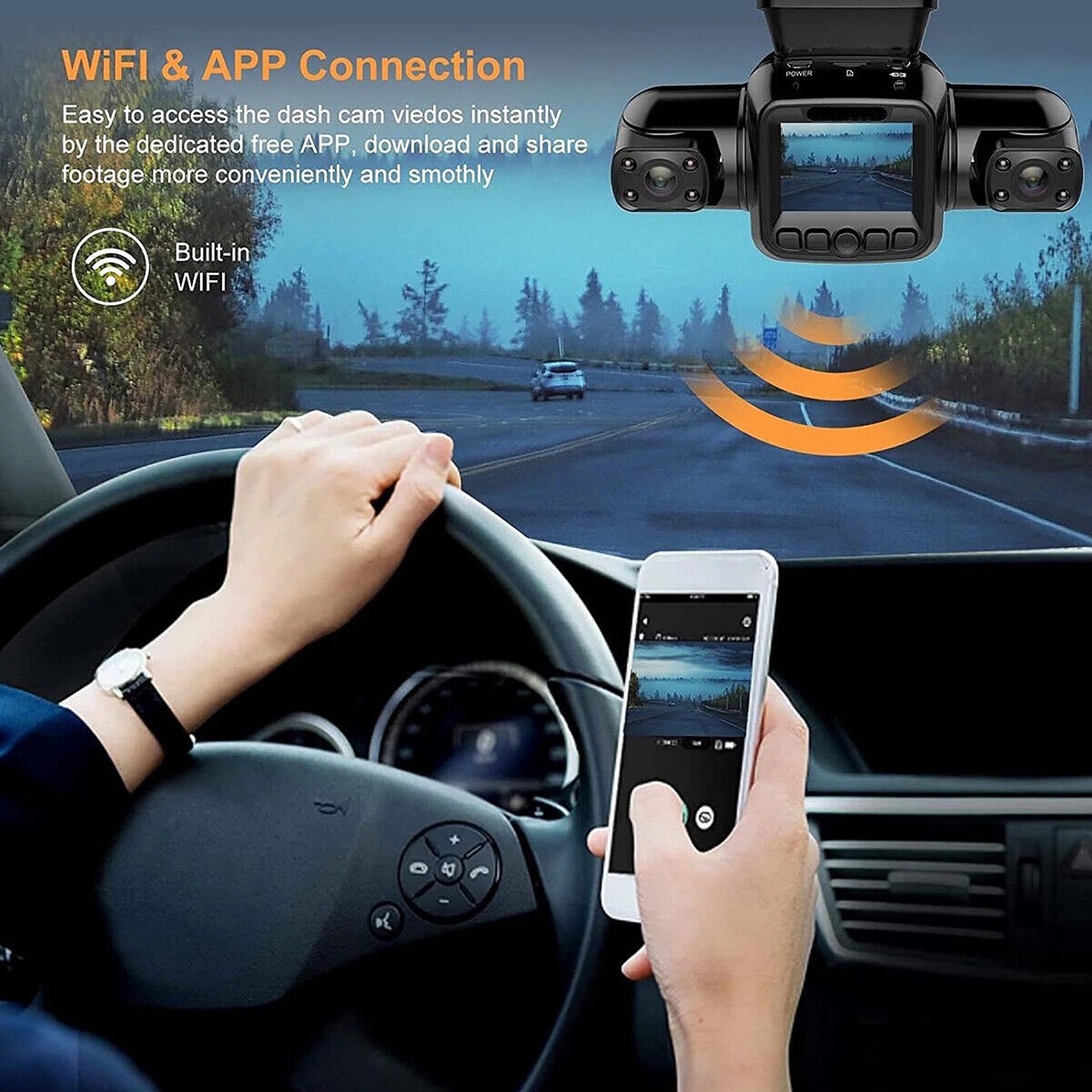 WiFi360° Dash Cam Recorder 4 Channel 1080P Car Camera DVR Vehicle Video G-Sensor