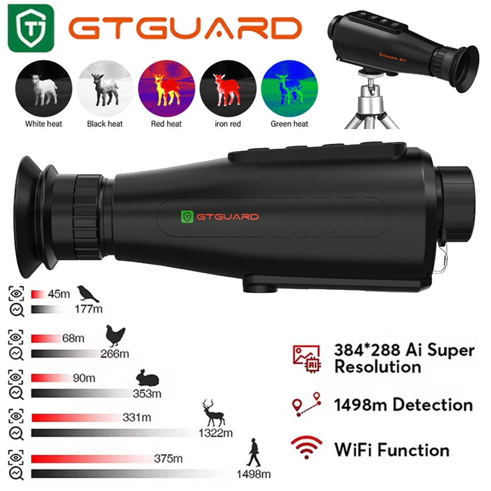Thermal Imaging Monocular Night Heat Vision Goggles AI 384X288 60Hz 8X Zoom 12μm