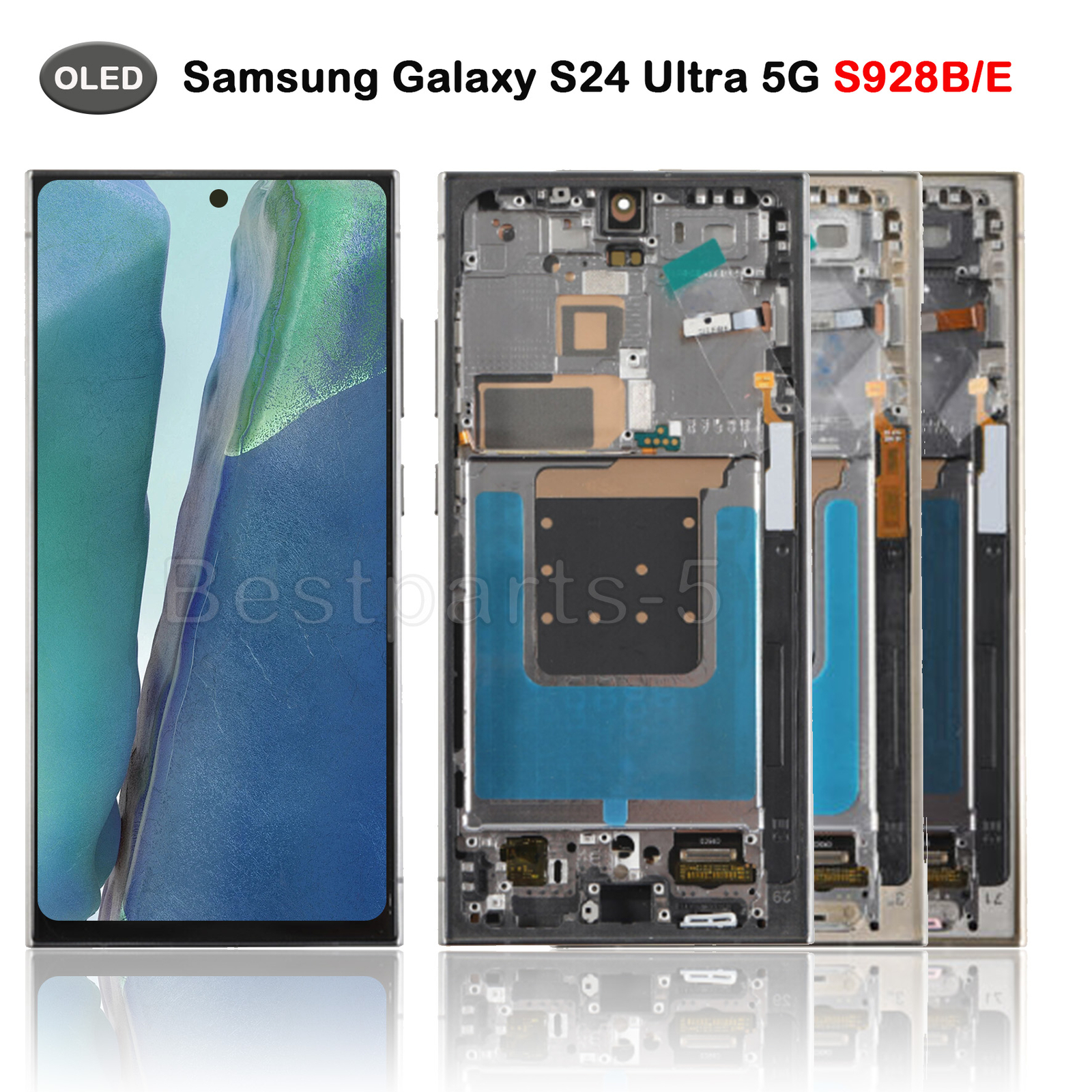Samsung Galaxy S24 Ultra 5G S928B/E/U/W OLED Display Screen Frame Assembly Black