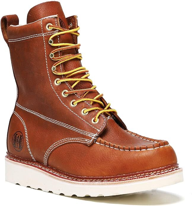 Soft Toe Stylish Classic  EH Leather Slip Resistant Breathable Mens 8" Work Boot