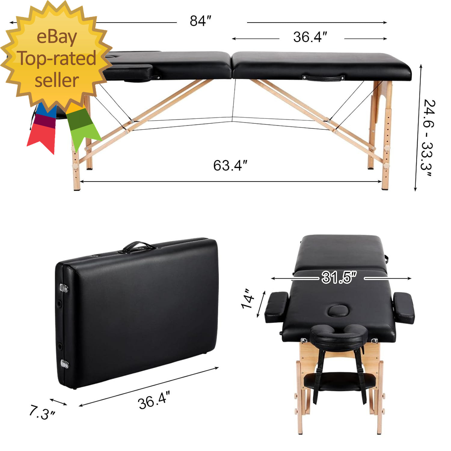 Massage Table Lash Bed Portable Massage Spa Bed Beauty Tattoo Table Adjustable