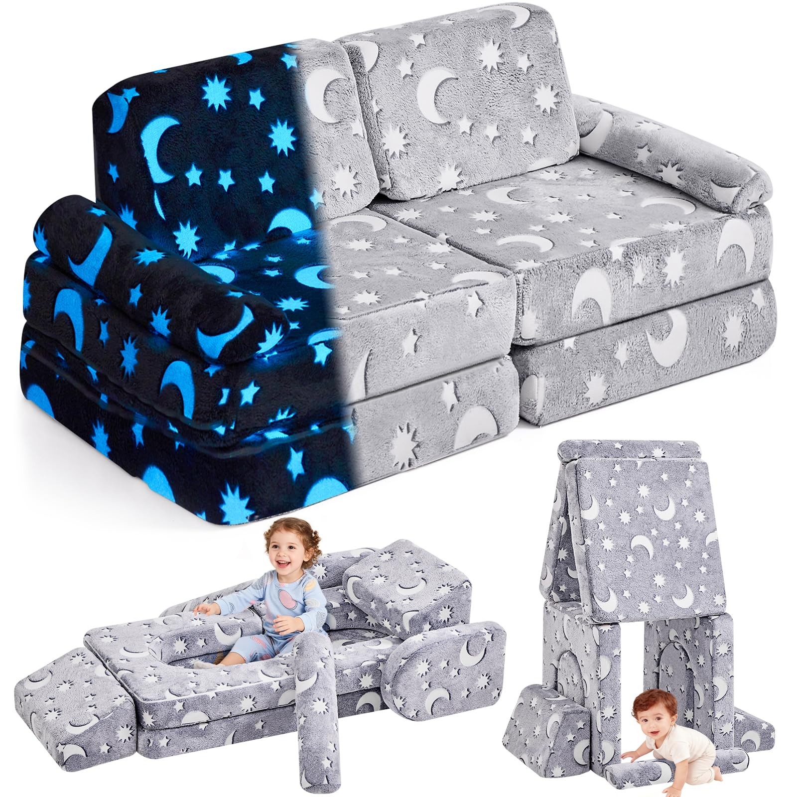 Modular Play Couch,Couch Sofa,Sectional Sofa,Bedroom and Playroom Furniture f...