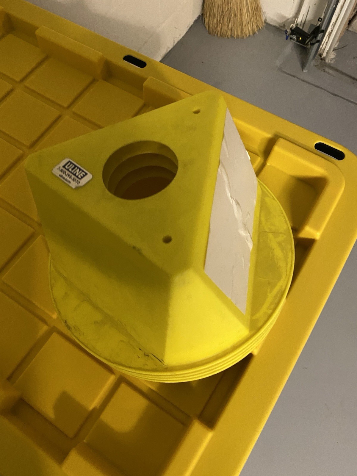 Uline Inventory Control Cap 10" x 5" Cones Yellow Used Quantity 5