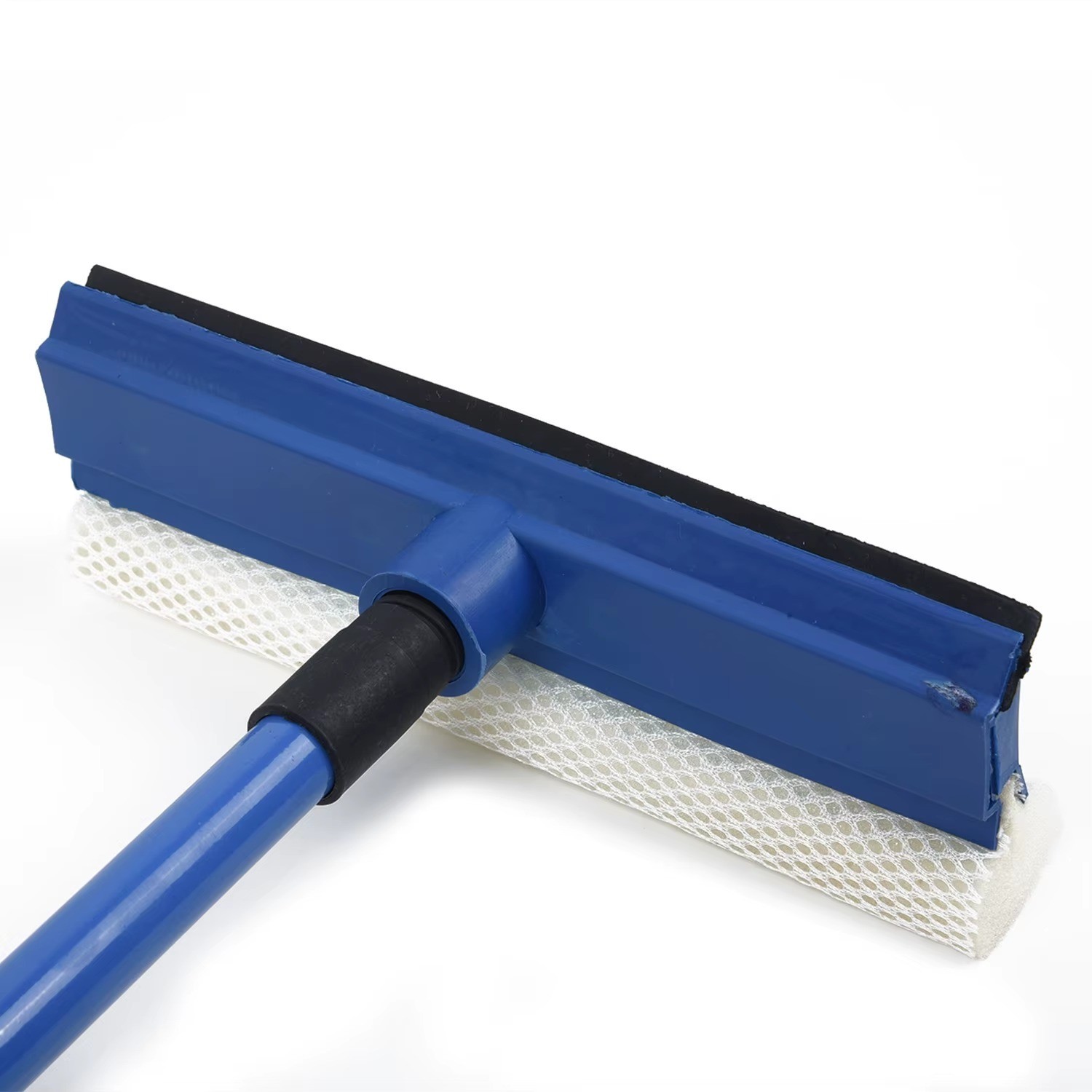 2-in-1 Telescopic Window Cleaner Wiper Sponge Brush Long Handle Mop Tool