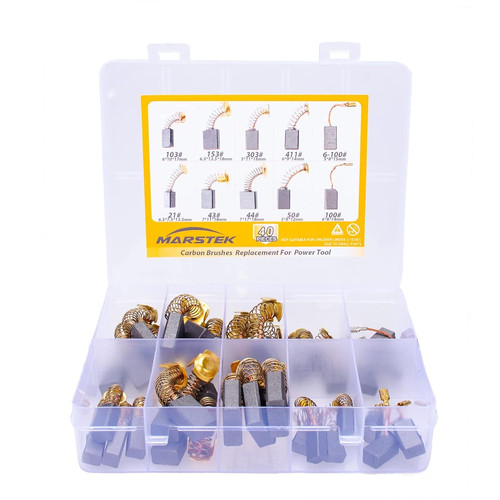 40 Pcs Electric Motor Carbon Brushes Set, 10 Assorted Sizes Brushes...