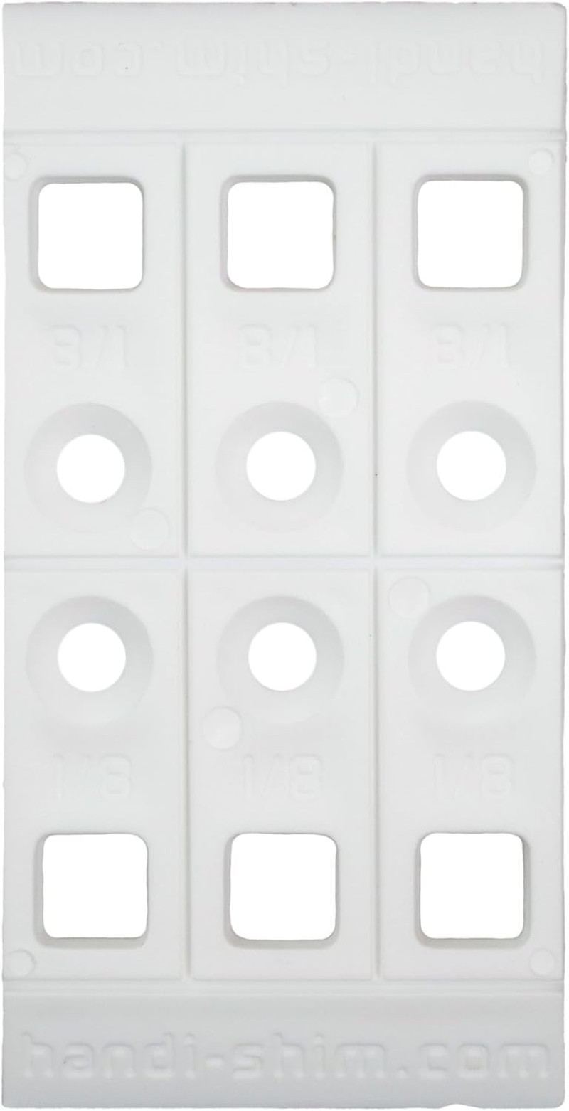 100 Pack 1/8" Plastic Shims Heavy Duty Reusable Spacers Leveling Construction