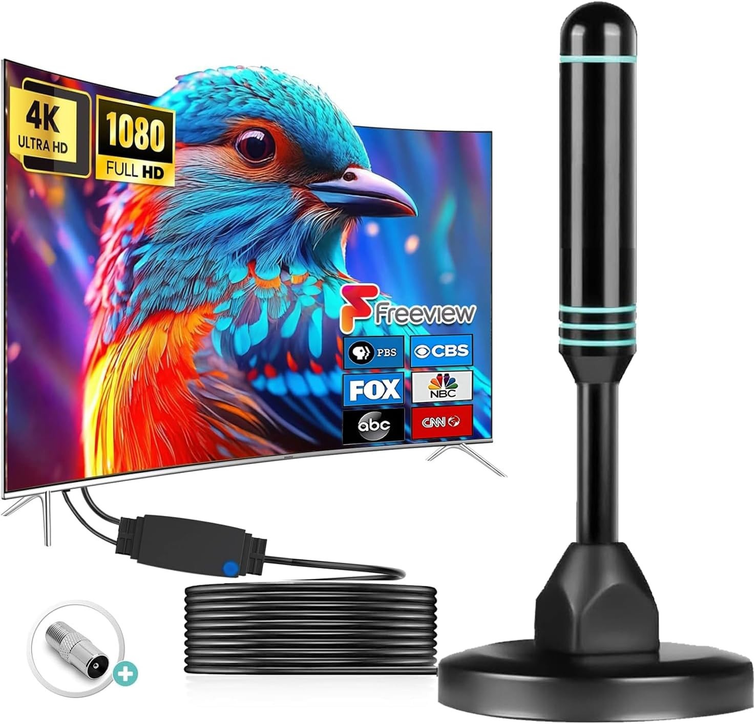 Antena De TV Television Digital Para TV Para Interior HD Canales Gratuitos 1080P