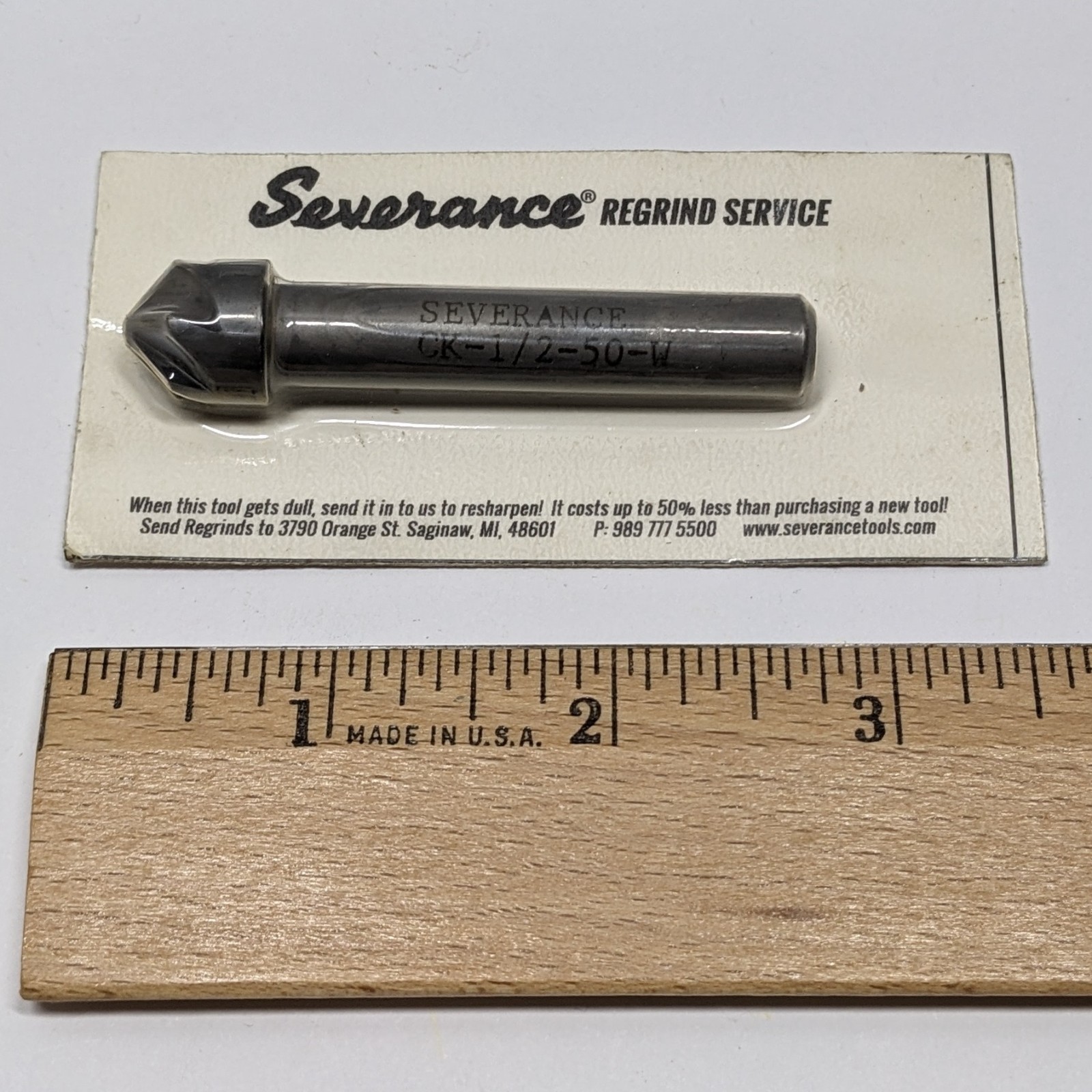 Severance CK-1/2-50-W Carbide 1/2" 6 Flute 100° Chatterless Countersink 02585