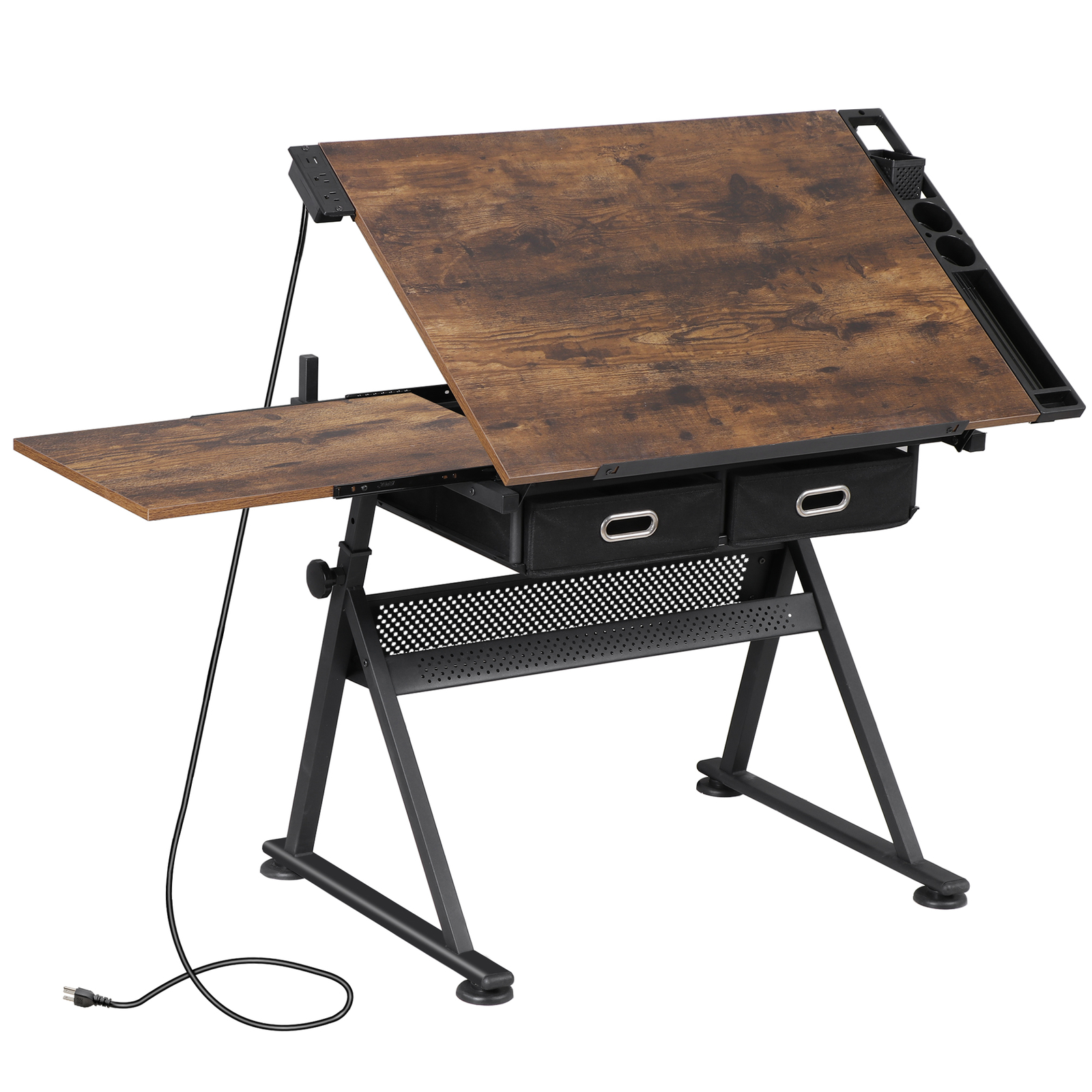 Height Adjustable Drafting Table Drawing Artist Craft Desk w/Stool Outlet Retro
