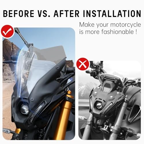 Windshield for Yamaha MT09 FZ09, Light Gray Wind Shield Front Windscreen Air