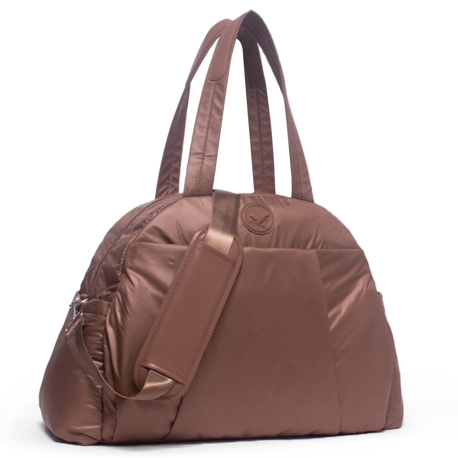 Gym Duffel Bag for Women, Weekender Overnight Bag for Travel (Tan)