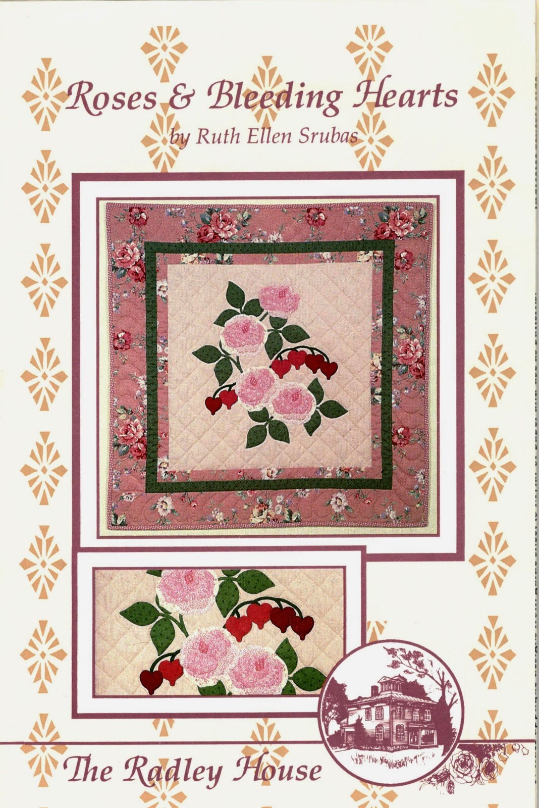 Roses & Bleeding Hearts Wall Quilt Pattern by Radley House