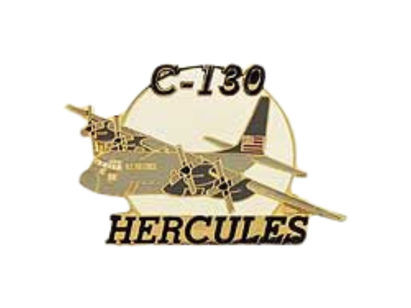 U.S. Military Air Transport C-130 Hercules US Made Lapel Hat Pin 1-7/16"