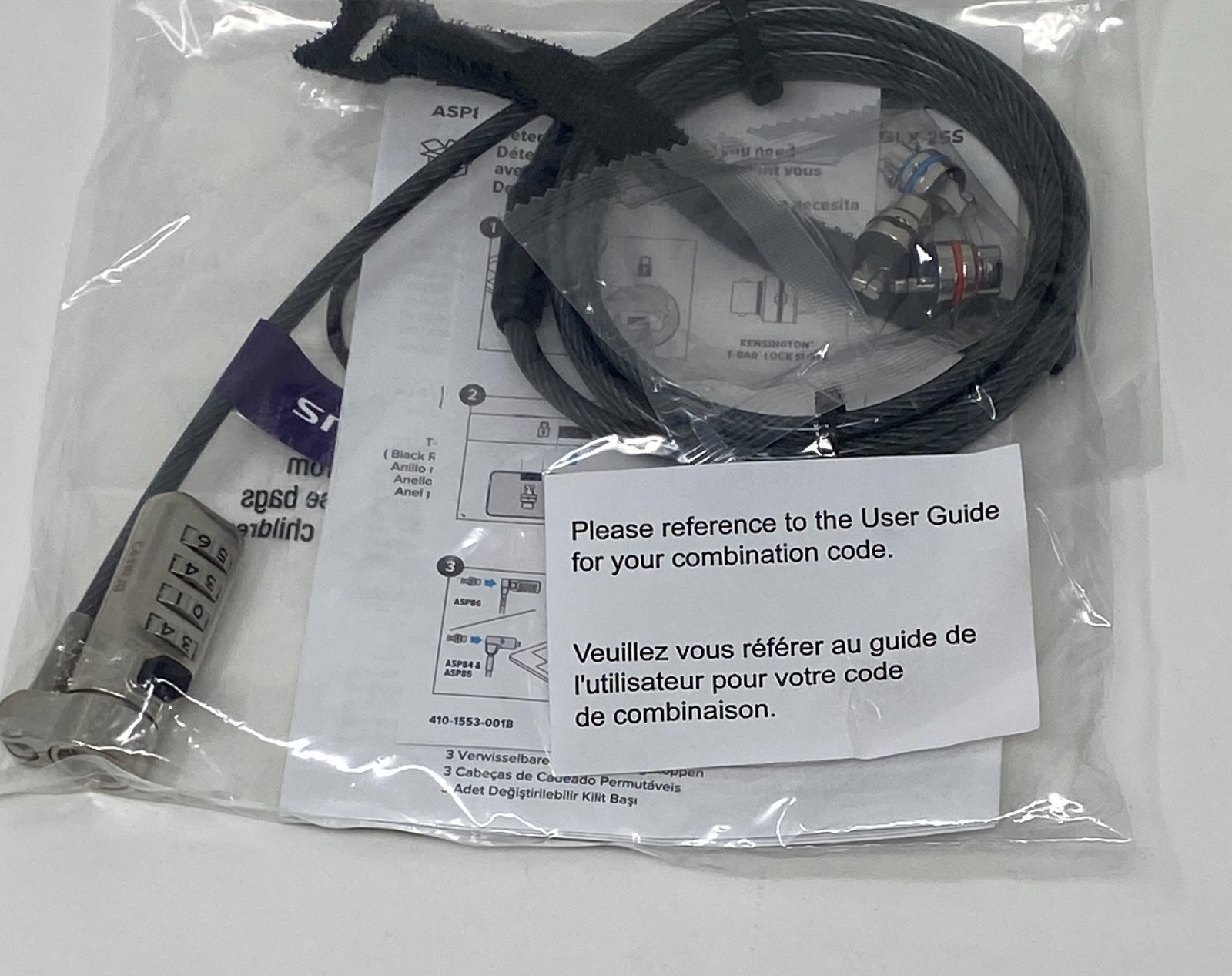 Targus Defcon 3-in-1 Serialized Combo Cable Lock ~ Model ASP86GLX-S