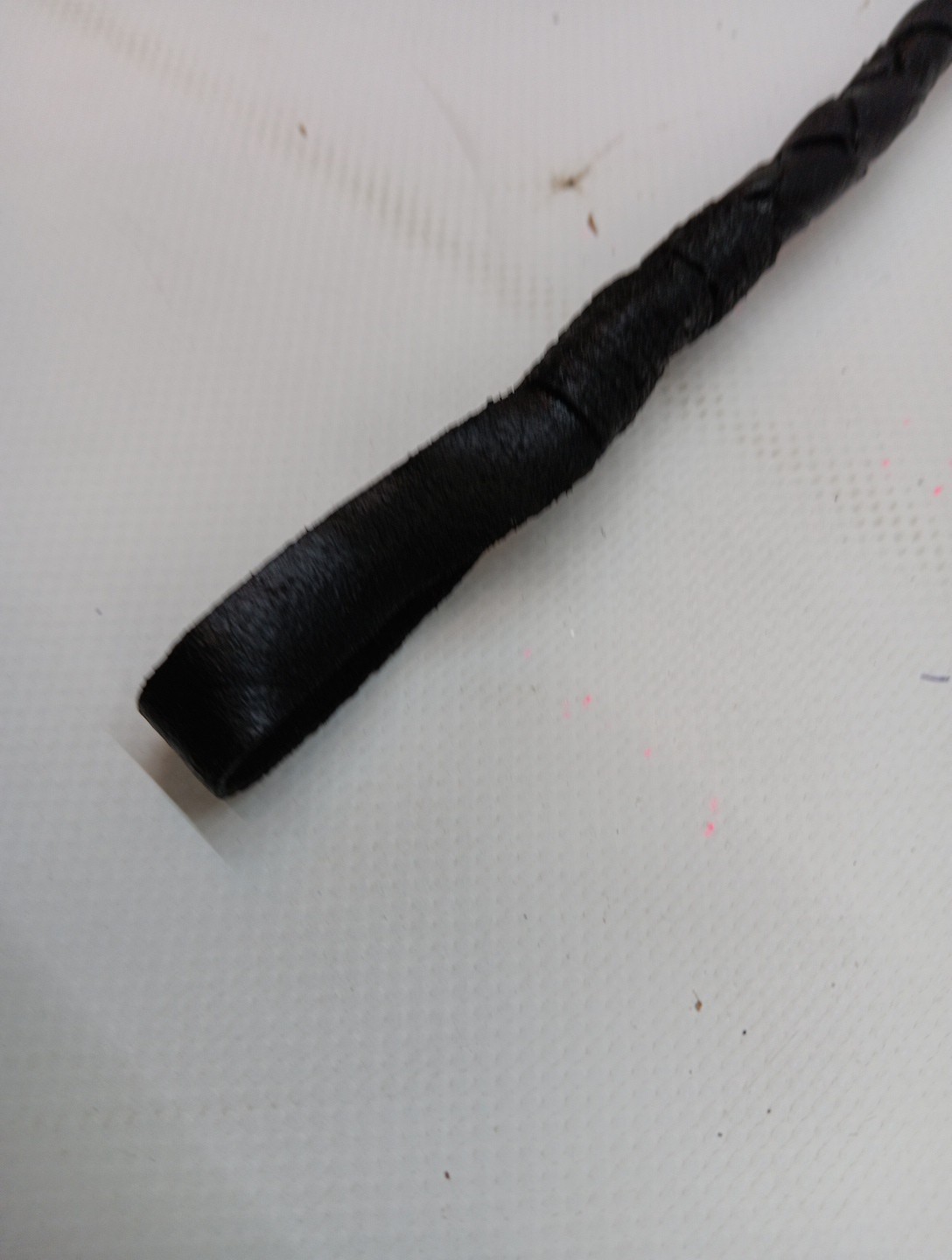 26" Black Leather Riding Crop With Wrist Strap