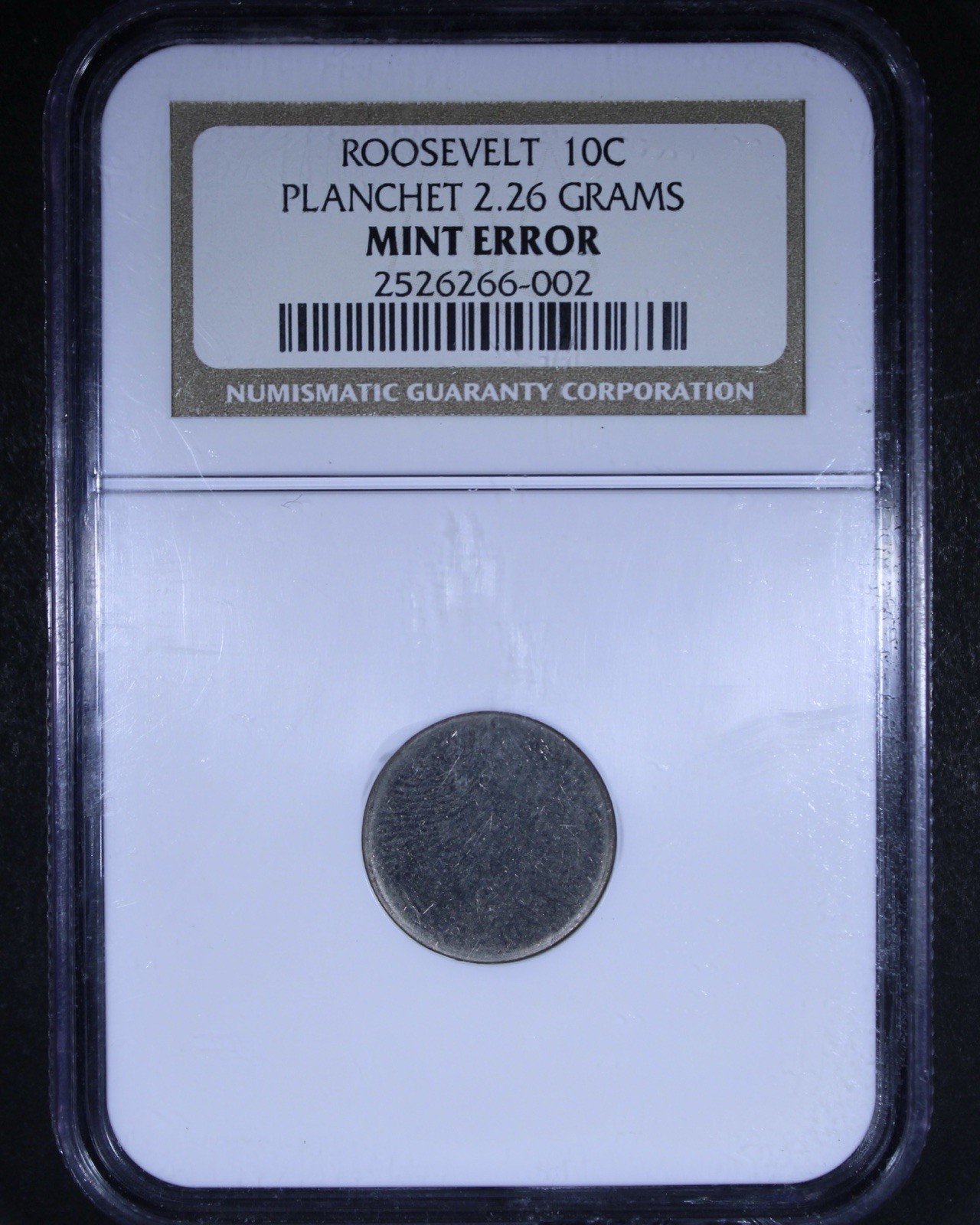 1965-2025 Roosevelt Dime Blank Planchet (Type 2) (2.26 Grams) - 10c NGC Clad