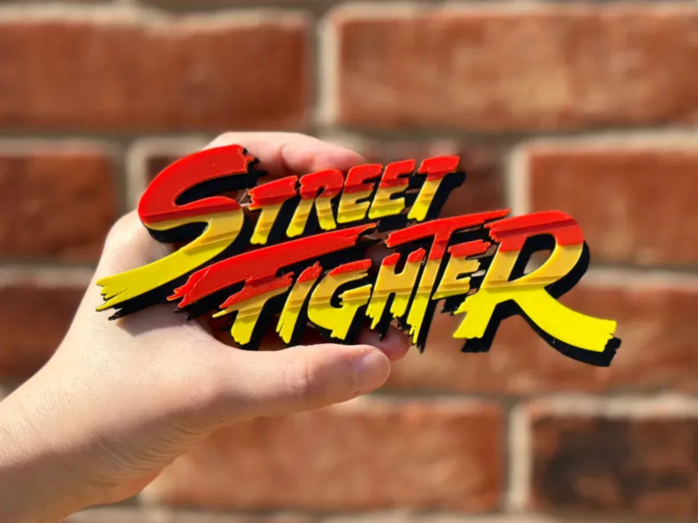 Street Fighter Logo 3D Sign Wall Art Decor Video Game Capcom Retro Gamer Gift