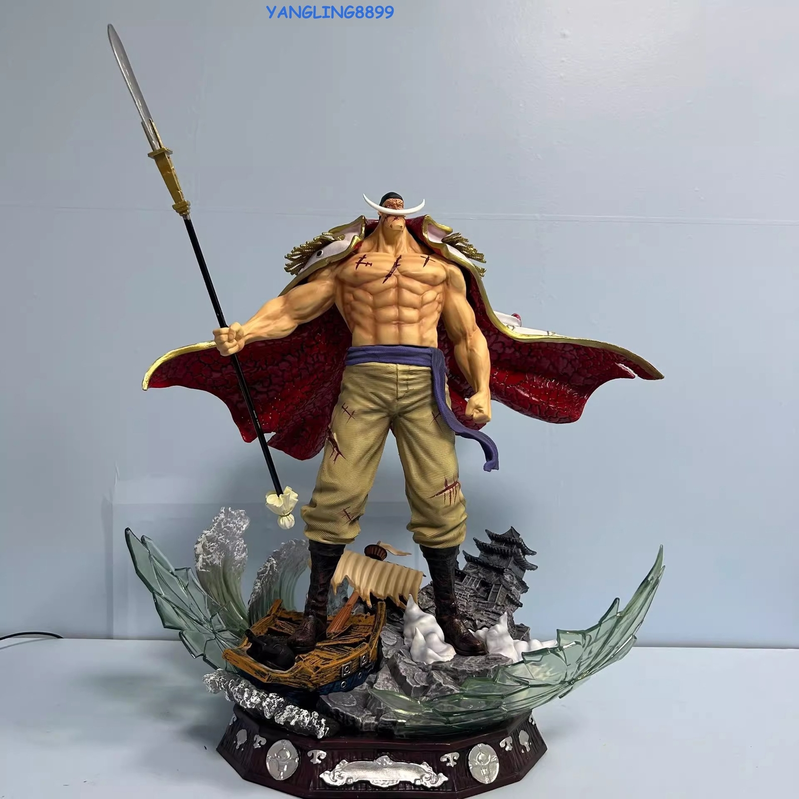 Huge 65cm White Beard Edward Newgate PVC Figure Statue Japan Anime Collect Toy