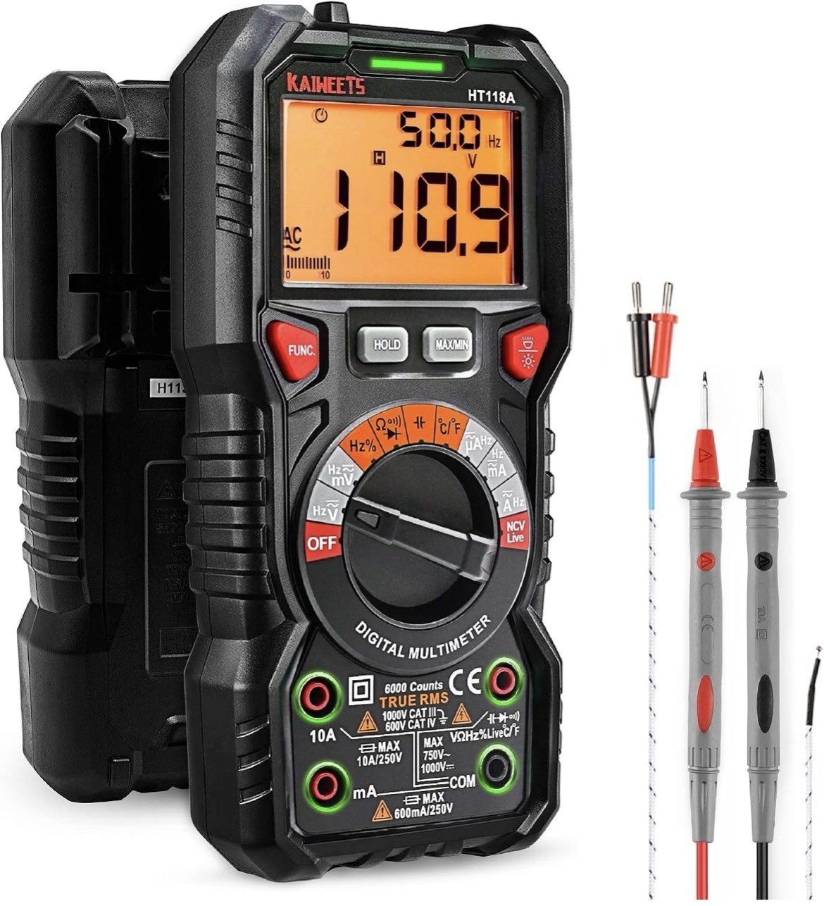 Digital Multimeter TRMS 6000 Counts Voltmeter Auto-Ranging Fast Accurately