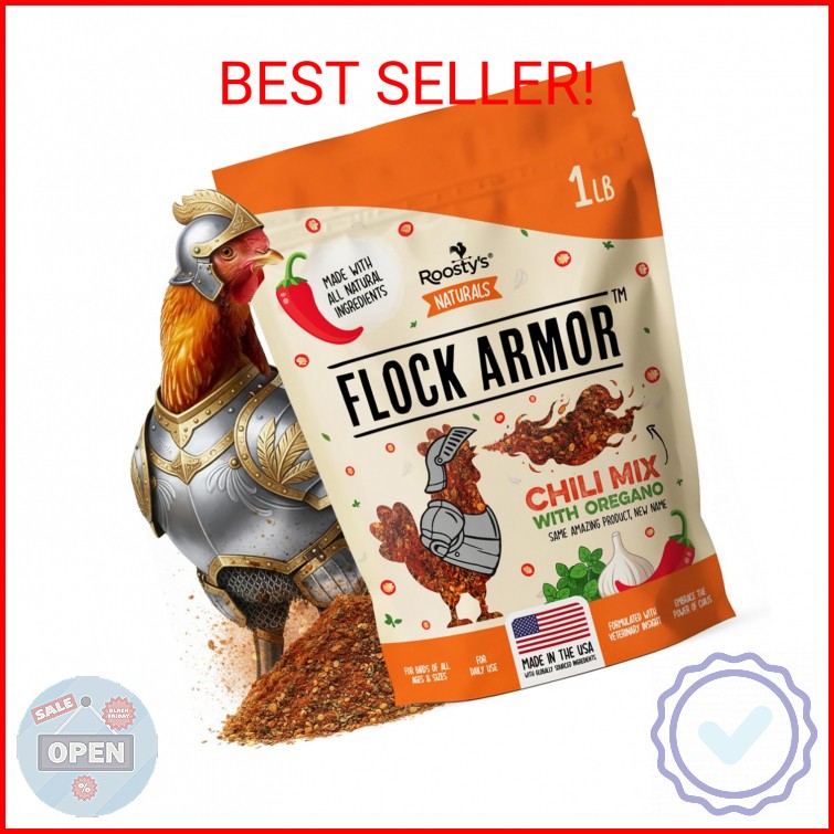 Roosty's Naturals Flock Armor - Chicken De-Wormer Powder - Chili Mix | XL 1LB Po