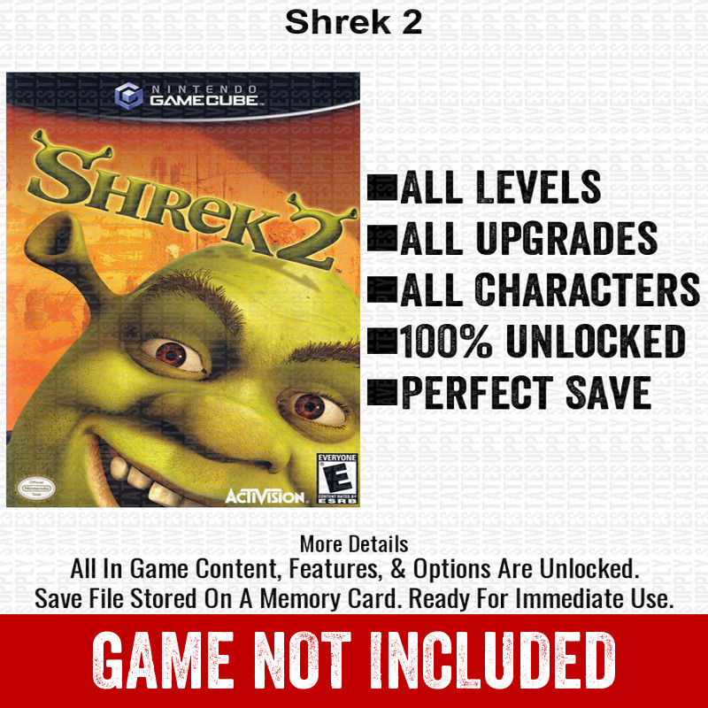 Shrek 2 100% Nintendo GameCube Memory Card Save CHEATS