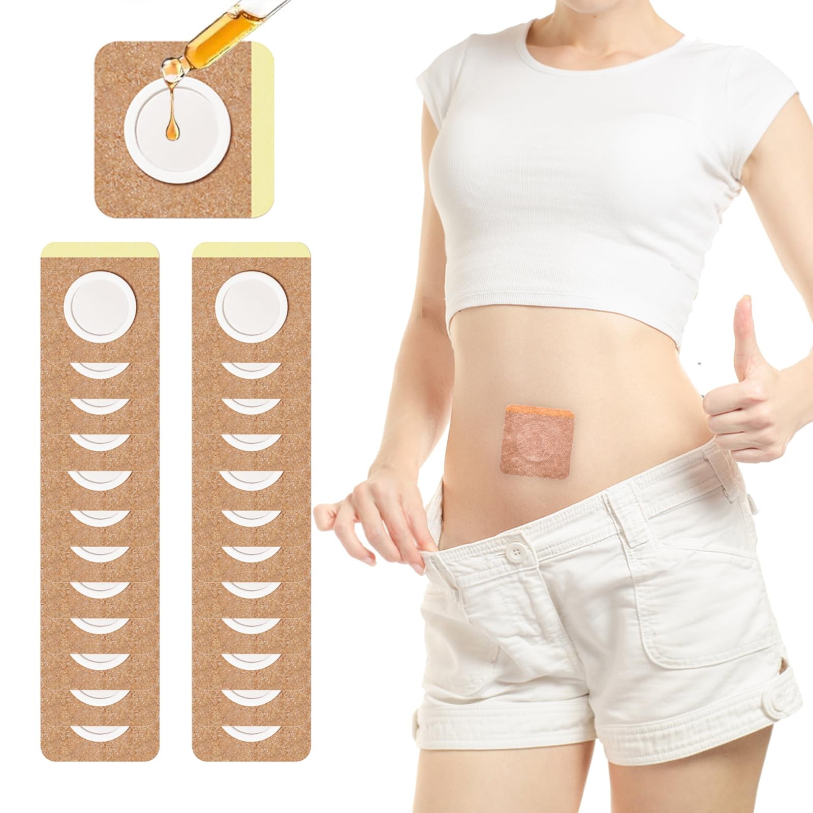 72Pcs Castor Oil Pack Wrap, Organic Cotton Castor Oil Patches for Belly Butto...