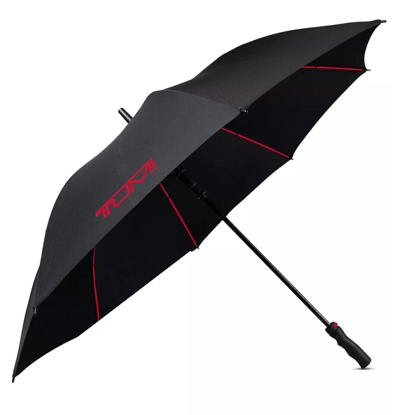 New Tumi Black Stick & Red Logo Large Golf Umbrella Christmas NIB Christmas Gift