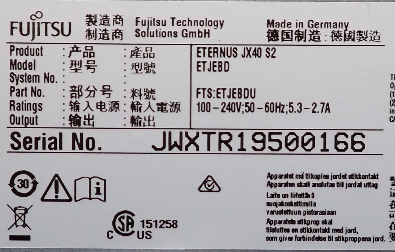 NEW Fujitsu Eternus JX40 S2 12-Bay LFF Storage Shelf FTS:ETJEBDU + 1x IOM12G