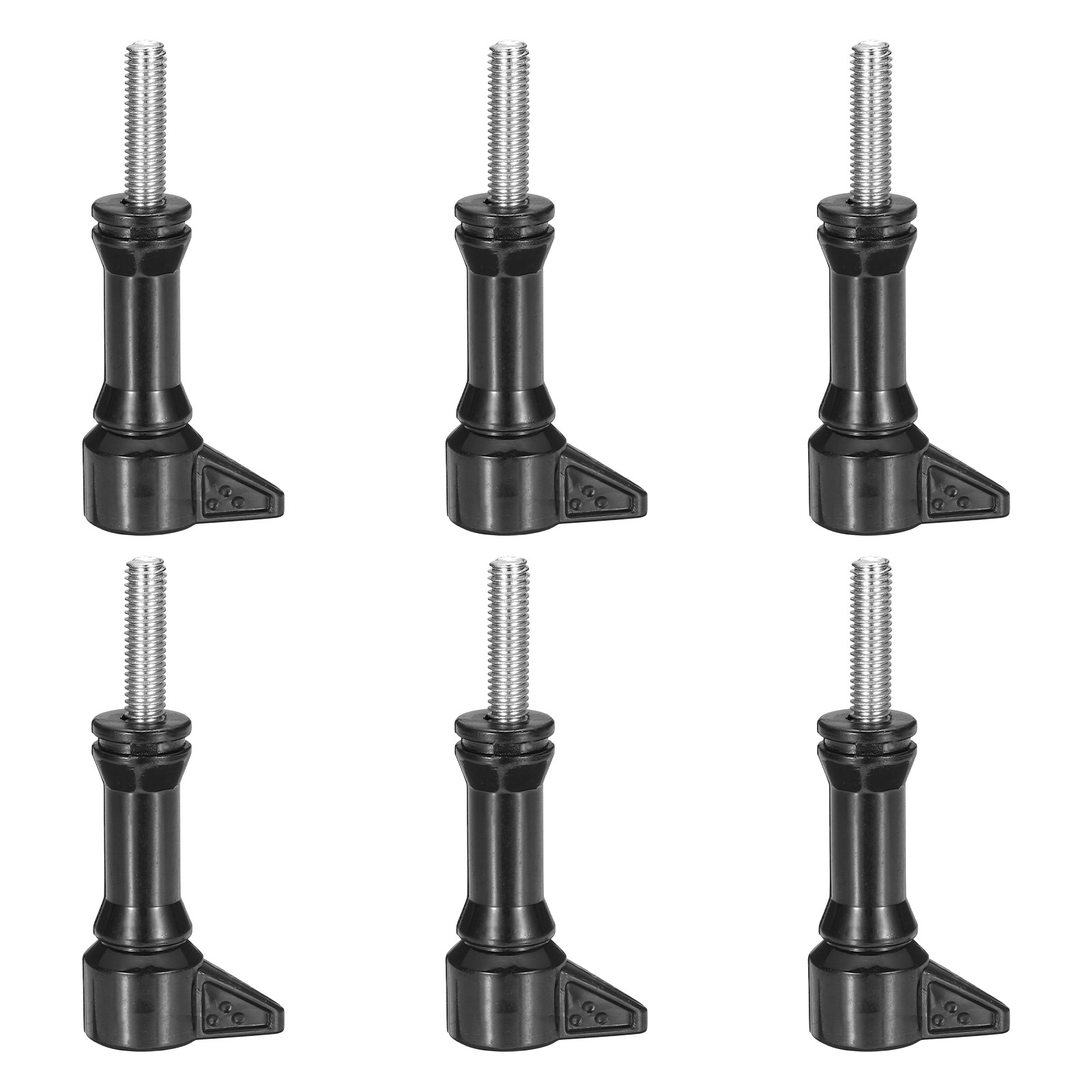 6 Pcs Aluminum Thumbscrew, Long Thumbscrew with Cap One-Side, Black