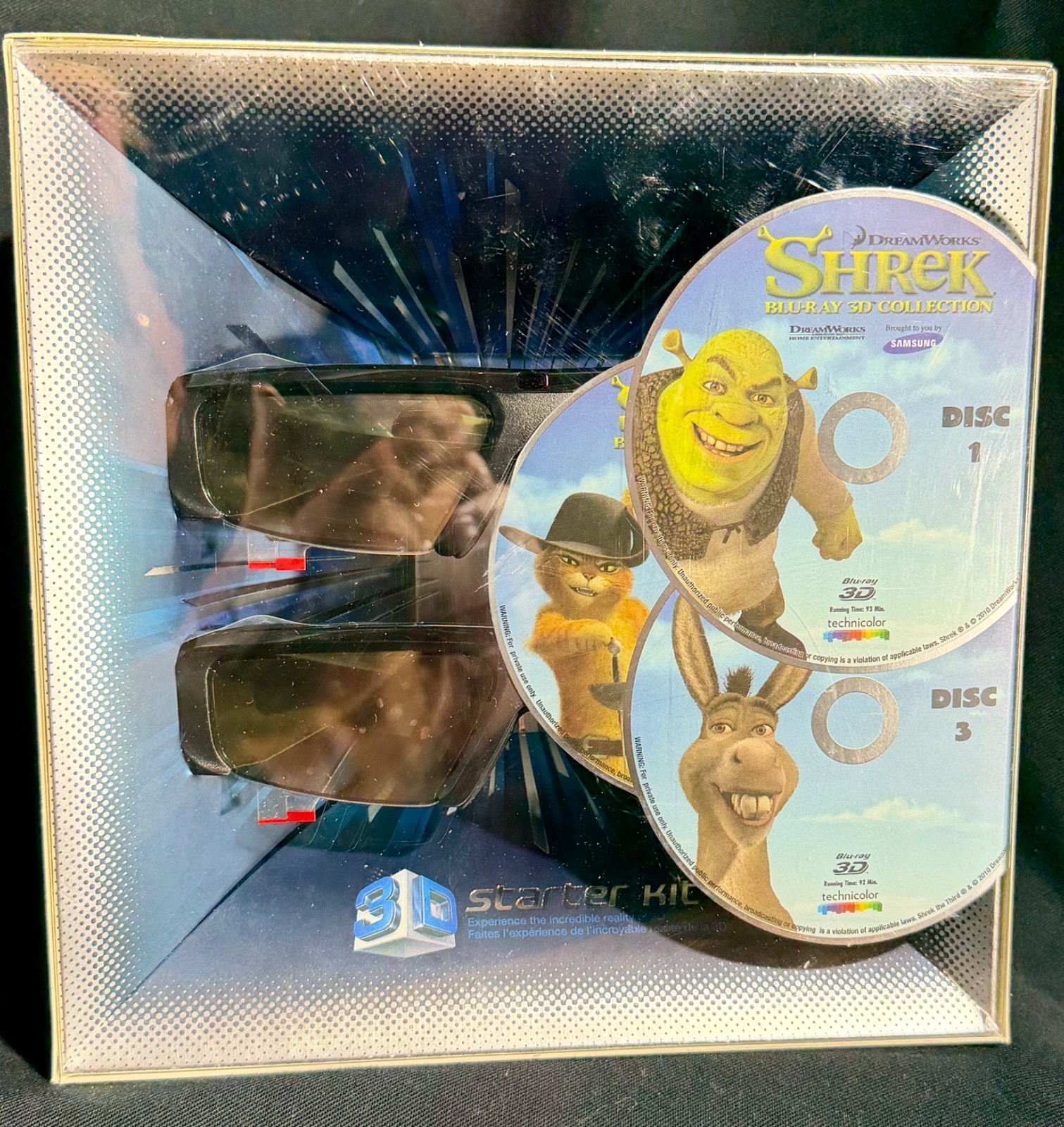 Shrek Samsung~3D Glasses Starter Kit 2011~(2) 3D Glasses 1-3 NIB!