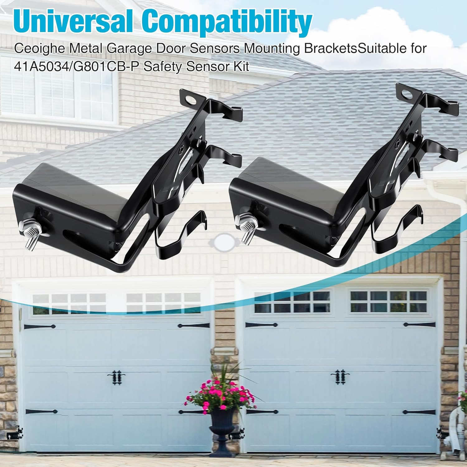 2 Pack Garage Door Sensor Brackets Compatible with Craftsman & Liftmaster