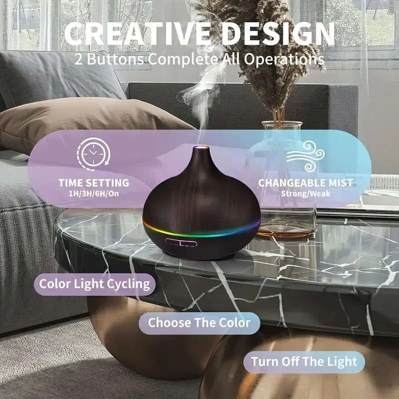 Aroma Diffuser Humidifier With 6x33oz Essential Oils Colorful LED And Remote