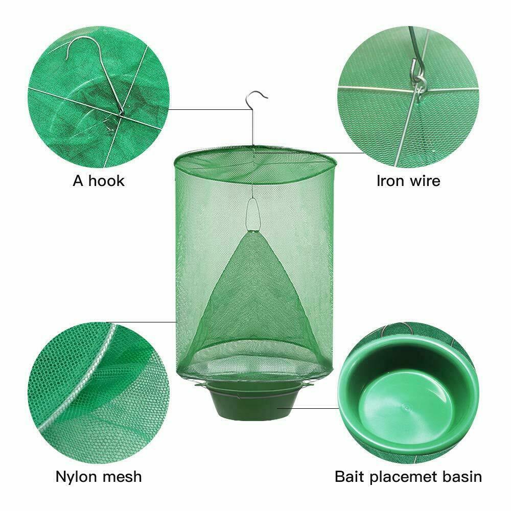 2 PACK The Ranch Fly Trap Reusable Fly Killer Cage Net Trap Pest Bug Catcher US