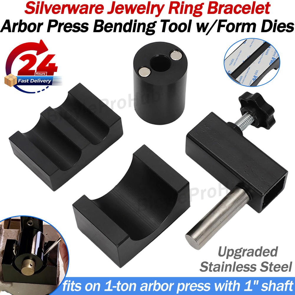 Arbor Press Bending Tool For Jewelry Silverware/On 1 Ton Arbor Press w/ 1" Shaft
