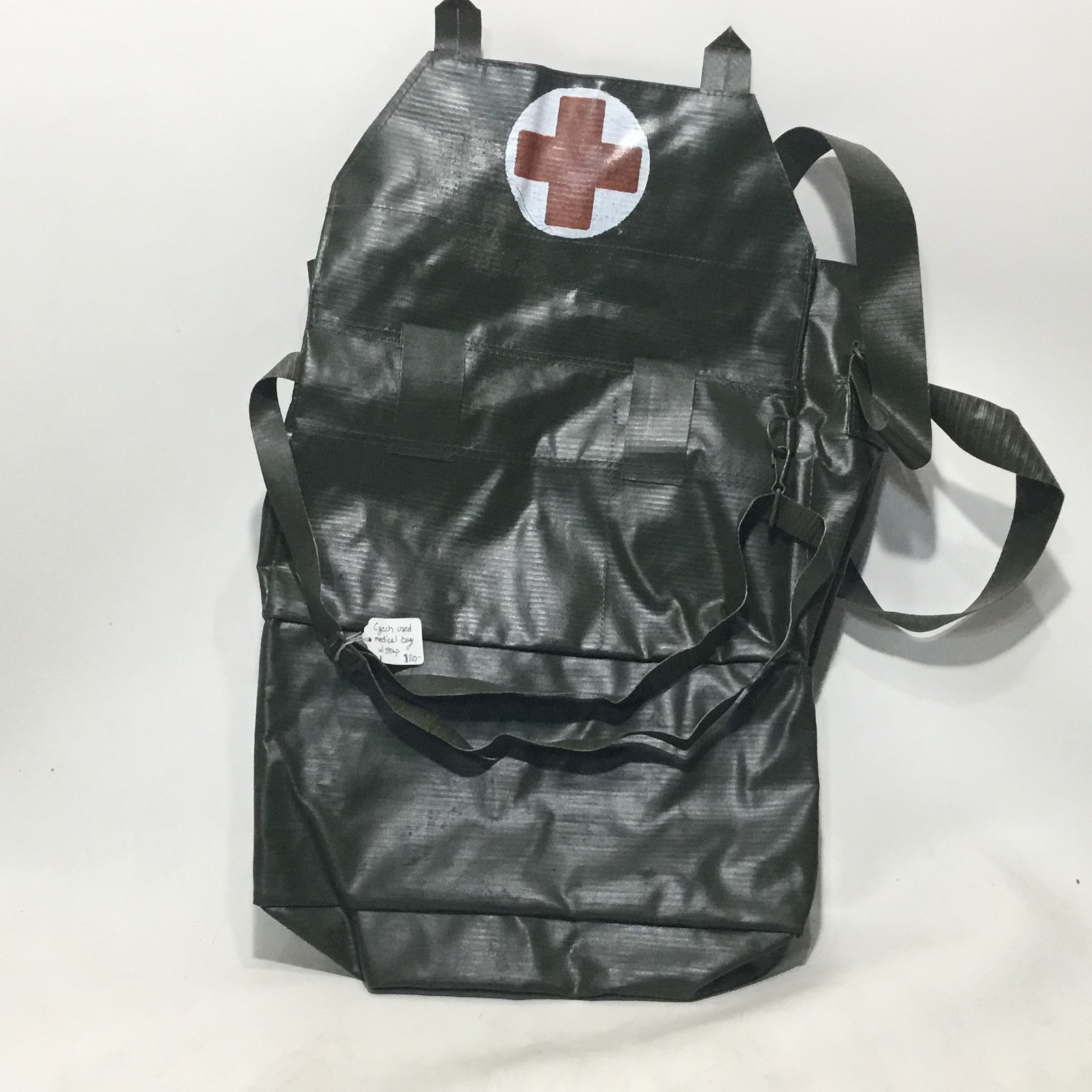 Czech Army OD Military Waterproof Medical Shoulder Bag 14" x 11.5" x 6" Buttons