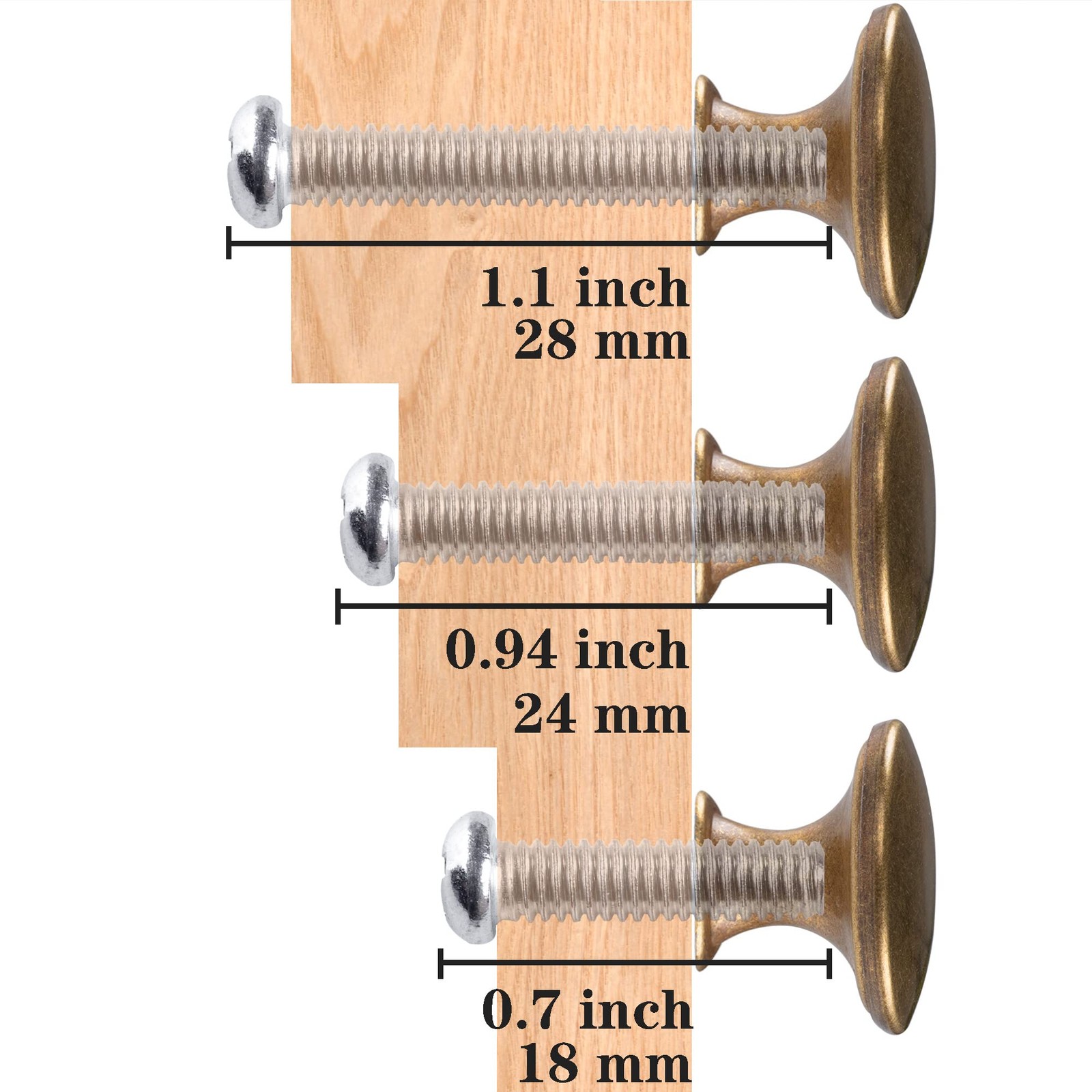 HUGOLEM 6 Pack Brass Round Antique Kitchen Cabinet Knobs Yellow bronze