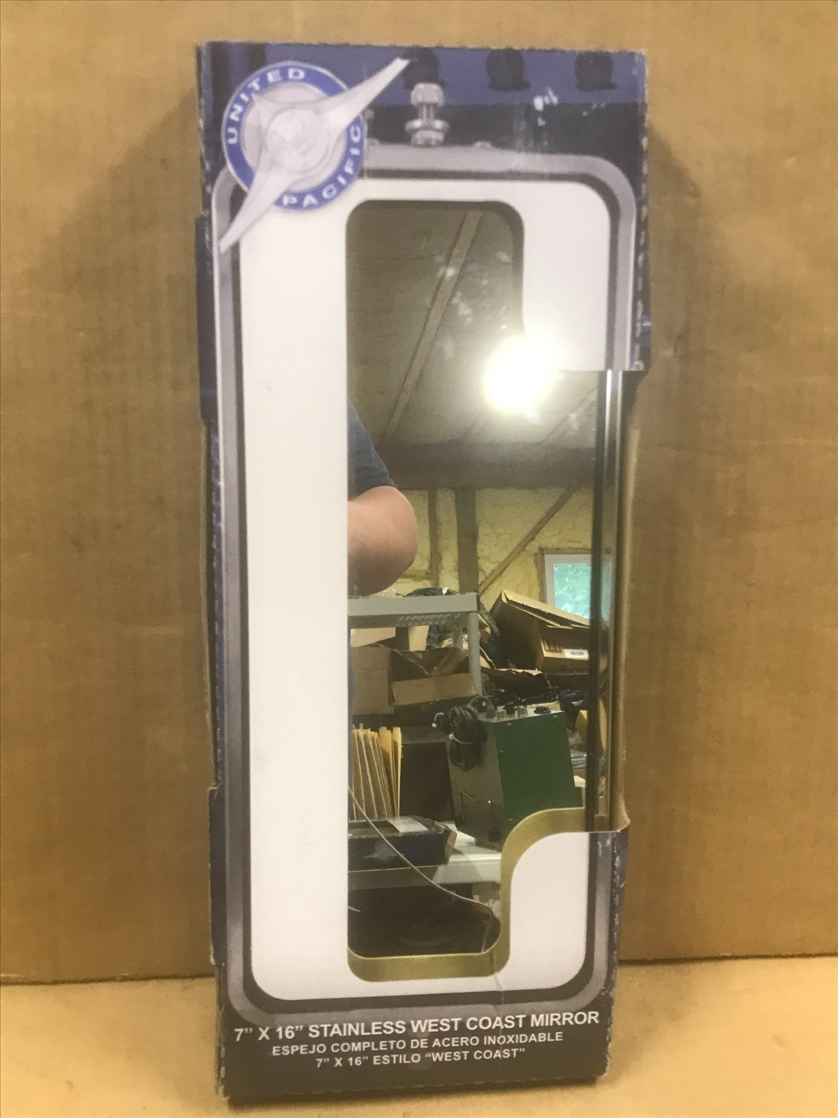 NIOB United Pacific - 7" x 16" Stainless West Coast Mirror - #60028