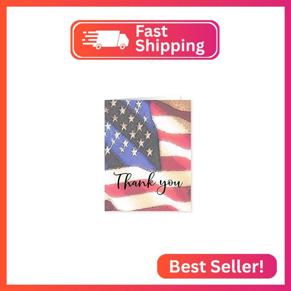 Stonehouse Collection | Patriotic Thank You Note Card | American Flag Note Cards