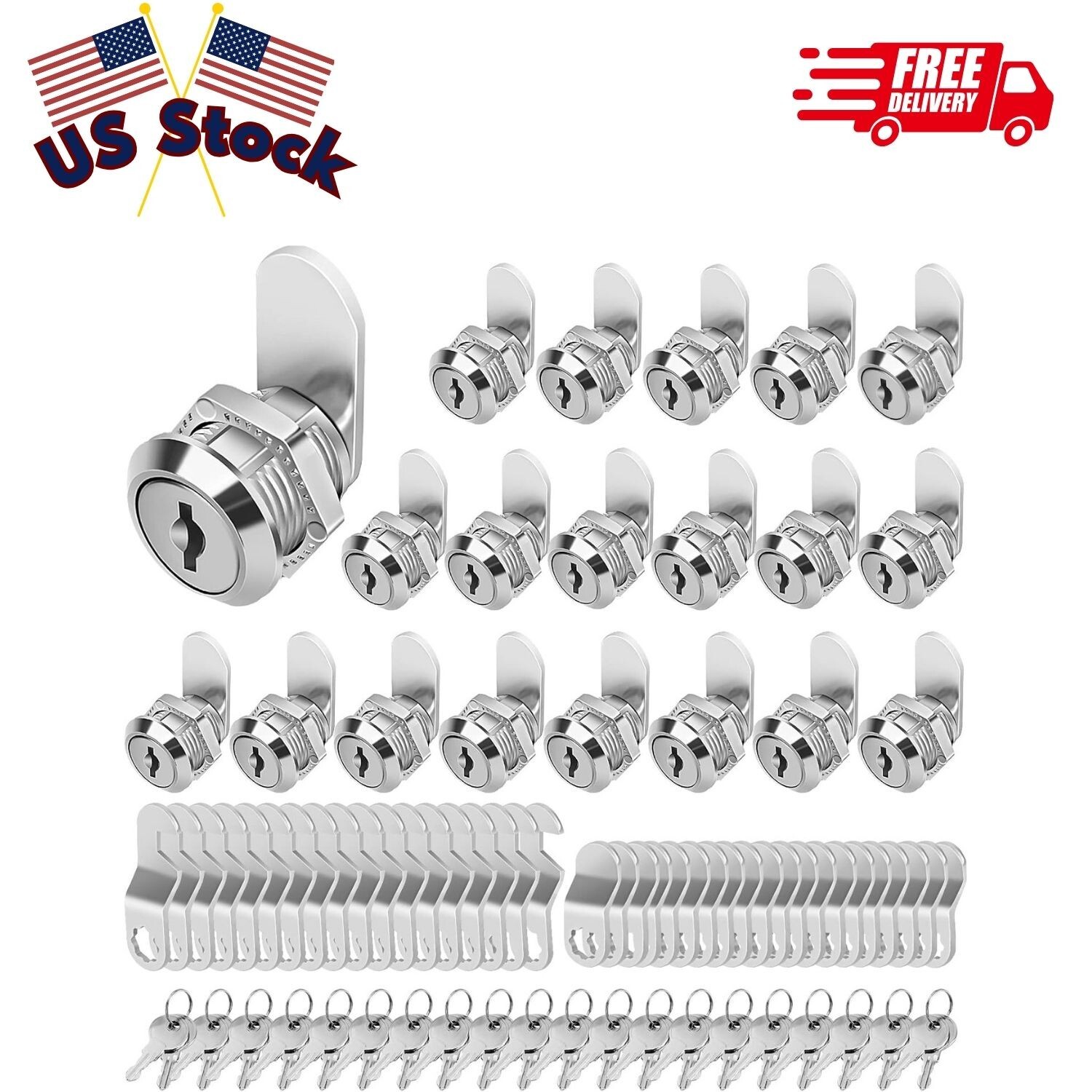 Cabinet Locks with Keys, 5/8" Cam Locks Keyed Alike, Tool Box Lock for Truck ...