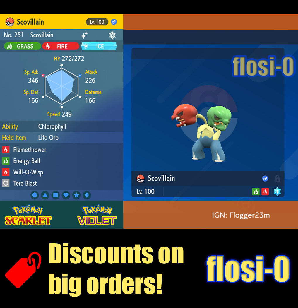 6IV Shiny Scovillain Pokemon Scarlet and Violet