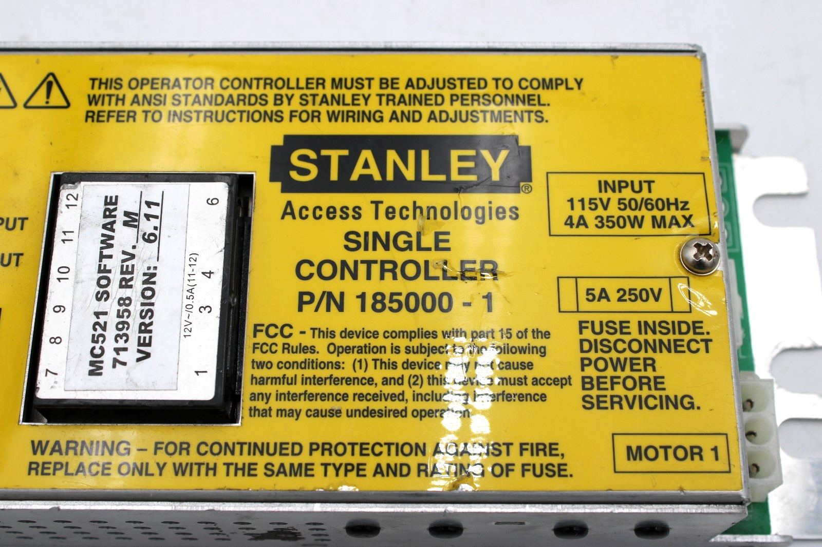 Stanley Access Technologies single controller 185000-1 MC521