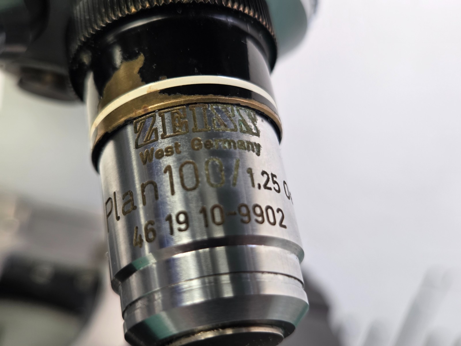 Zeiss Upright Microscope Mounted on a Metal Plate W/2 Objectives