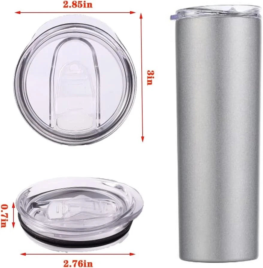 20oz Skinny Tumbler Replacement Lids 1/3 Pack2.75in Cup Mouth Compatible