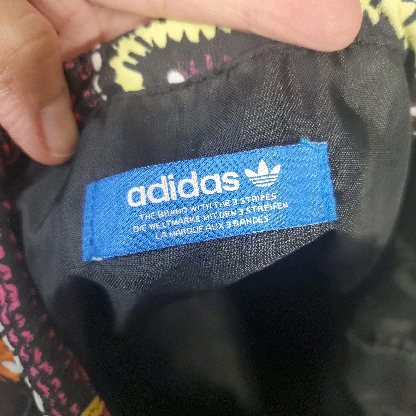 Adidas OG Crochita Gym Bag Drawstring Backpack Knapsack Faux Granny Square