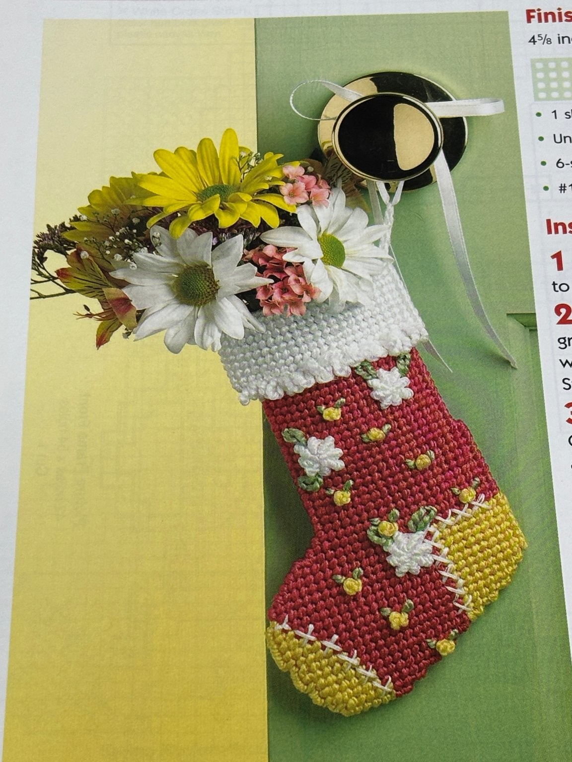 Plastic Canvas Pattern Spring Flowers Stocking Book Pages