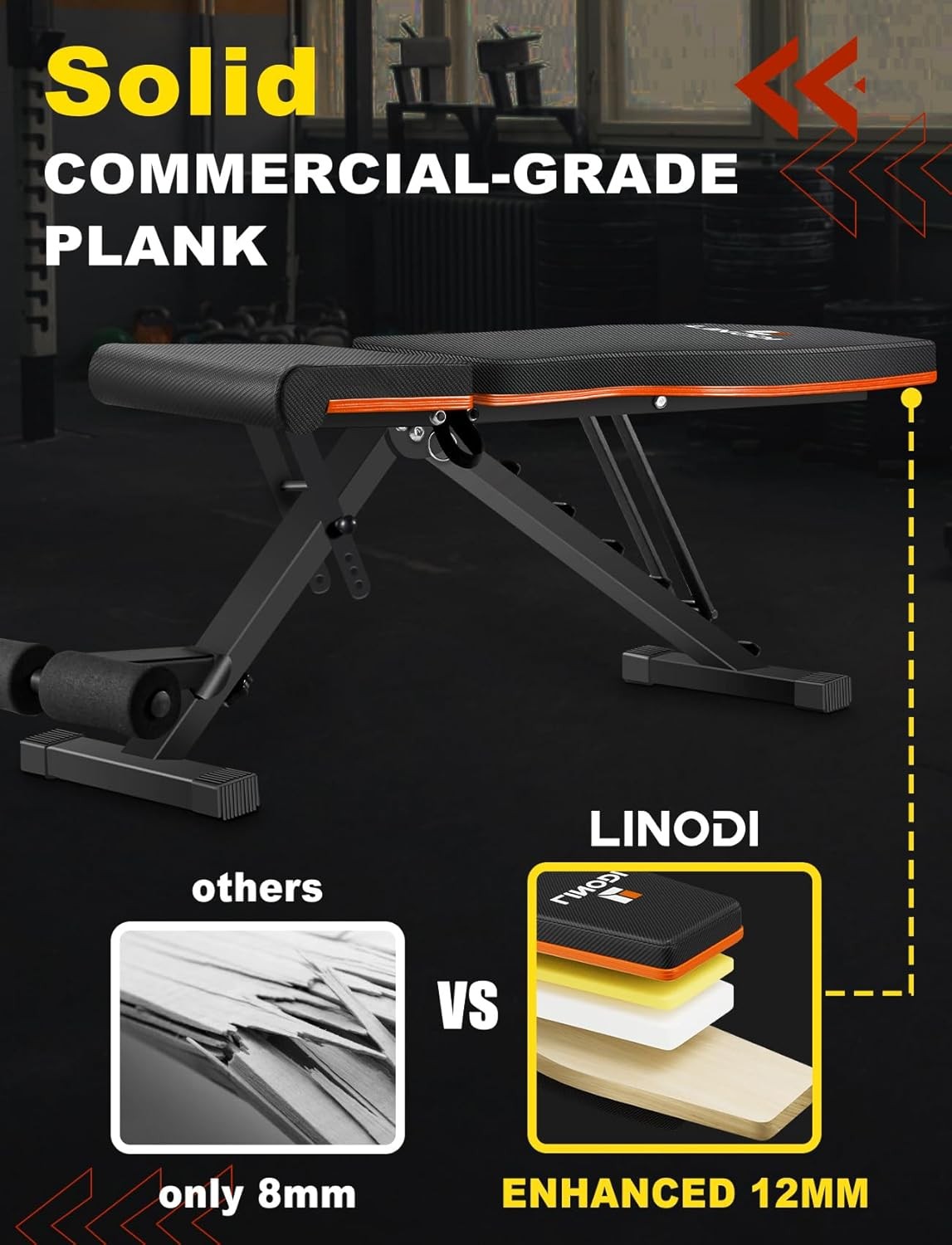 Weight Bench for Home Gym,Foldable Incline Decline Flat Workout Bench