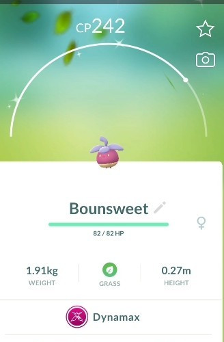 ✨ Shiny Bounsweet Dynamax ✨ P T C 20k stardust -  Description
