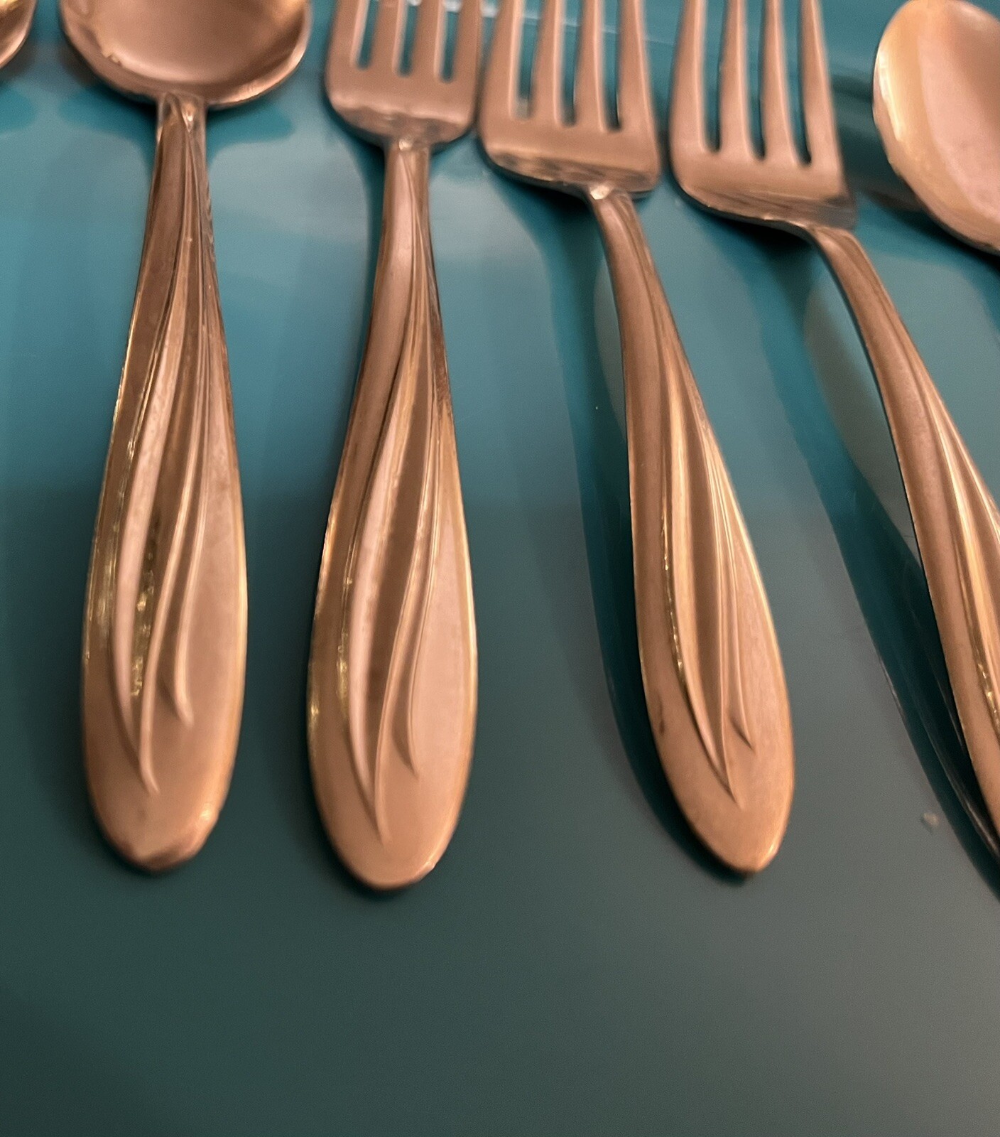 MCM International Silver DYNAMIC aka PALM LEAF Stainless Flatware 10 Pcs Variety
